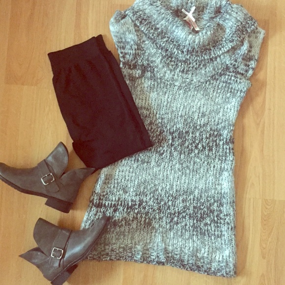 Derek Heart Sweaters - Derek ❤️ Heart Sleeveless Cowl Neck Mini Dress